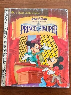 Walt Disney A Little Golden Book - The Prince and the Pauper Vintage 1990